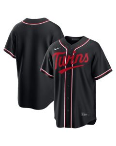 Men's Minnesota Twins Nike Fashion Replica Black Out Jersey (Black)