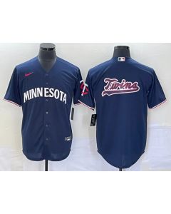 Men's Minnesota Twins With Name in Back Navy Cool Base Stitched Jersey