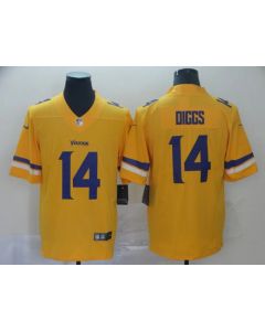 Men's Minnesota Vikings #14 Stefon Diggs 2019 Gold Inverted Legend Stitched NFL Jersey