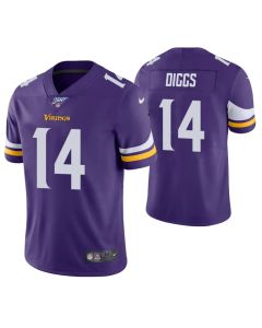 Men's Minnesota Vikings #14 Stefon Diggs Purple 2019 100th Season Vapor Untouchable Limited Stitched NFL Jersey