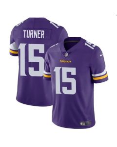 Men's Minnesota Vikings #15 Dallas Turner Purple 2024 Draft Vapor Untouchable Limited Stitched Jersey