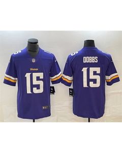 Men's Minnesota Vikings #15 Josh Dobbs Purple Vapor Untouchable Limited Stitched Jersey