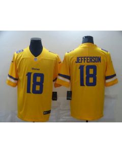 Men's Minnesota Vikings #18 Justin Jefferson 2019 Gold Inverted Legend Stitched NFL Jersey