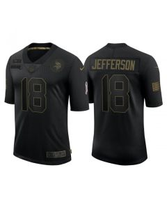 Men's Minnesota Vikings #18 Justin Jefferson 2020 Black Salute To Search Limited Jersey