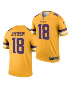 Men's Minnesota Vikings #18 Justin Jefferson Gold Inverted Legend Stitched Football Jersey