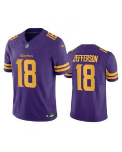 Men's Minnesota Vikings #18 Justin Jefferson Purple 2023 F.U.S.E. Color Rush Stitched Jersey