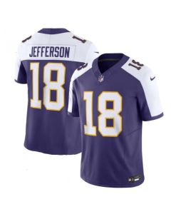 Men's Minnesota Vikings #18 Justin Jefferson Purple 2023 F.U.S.E. Vapor Limited Stitched Jersey