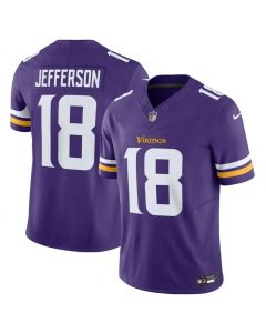 Men's Minnesota Vikings #18 Justin Jefferson Purple 2023 F.U.S.E. Vapor Untouchable Limited Stitched Jersey