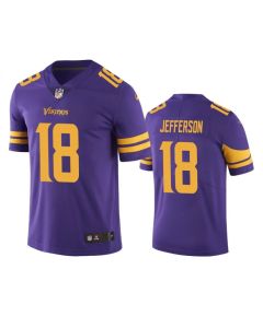 Men's Minnesota Vikings #18 Justin Jefferson Purple Color Rush Limited Stitched NFL Jersey