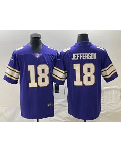 Men's Minnesota Vikings #18 Justin Jefferson Purple Vapor Untouchable Limited Stitched Jersey