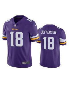 Men's Minnesota Vikings #18 Justin Jefferson Purple Vapor Untouchable Limited Stitched NFL Jersey
