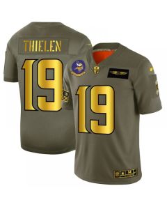 Men's Minnesota Vikings #19 Adam Thielen 2019 Olive/Gold Salute To Service Limited Stitched NFL Jersey