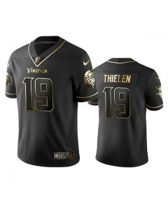Men's Minnesota Vikings #19 Adam Thielen Black Golden Edition Limited Jersey