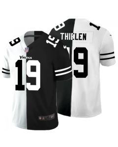 Men's Minnesota Vikings #19 Adam Thielen Black & White Split Limited Stitched Jersey