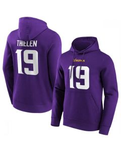 Men's Minnesota Vikings #19 Adam Thielen Purple Hoodie