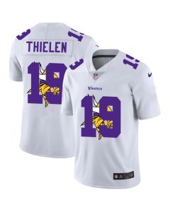 Men's Minnesota Vikings #19 Adam Thielen White Shadow Logo Limited Stitched Jersey