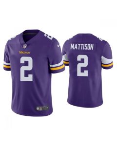 Men's Minnesota Vikings #2 Alexander Mattison Purple Vapor Untouchable Limited Stitched Jersey