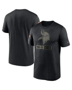 Men's Minnesota Vikings 2020 Black Salute To Service Performance T-Shirt