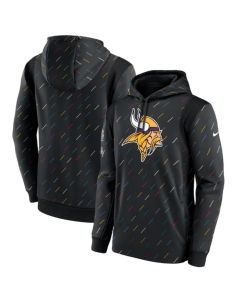 Men's Minnesota Vikings 2021 Charcoal Crucial Catch Therma Pullover Hoodie