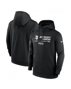 Men's Minnesota Vikings 2022 Black Crucial Catch Therma Performance Pullover Hoodie