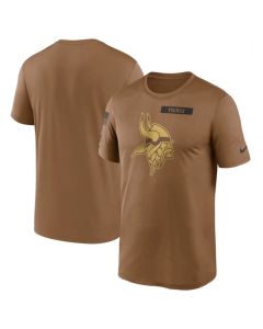 Men's Minnesota Vikings 2023 Brown Salute To Service Legend Performance T-Shirt