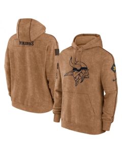 Men's Minnesota Vikings 2023 Brown Salute to Service Pullover Hoodie