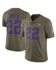 Men's Minnesota Vikings #22 Harrison Smith Olive Salute To Service Limited Stitched NFL Jersey