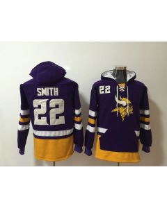 Men's Minnesota Vikings #22 Harrison Smith Purple All Stitched NFL Hoodie Sweatshirt