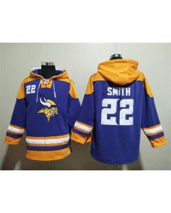 Men's Minnesota Vikings #22 Harrison Smith Purple/Yellow Ageless Must-Have Lace-Up Pullover Hoodie