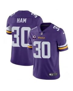 Men's Minnesota Vikings #30 C.J. Ham Purple With C Patch Vapor Untouchable Limited Stitched Jersey