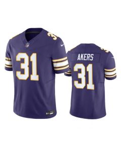 Men's Minnesota Vikings #31 Cam Akers Purple 2023 F.U.S.E. Vapor Throwback Limited Stitched Jersey