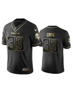 Men's Minnesota Vikings #33 Dalvin Cook Black Golden Edition Limited Stitched Jersey