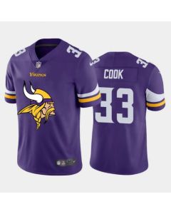 Men's Minnesota Vikings #33 Dalvin Cook Purple 2020 Team Big Logo Limited Stitched Jersey