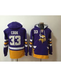 Men's Minnesota Vikings #33 Dalvin Cook Purple All Stitched NFL Hoodie Sweatshirt