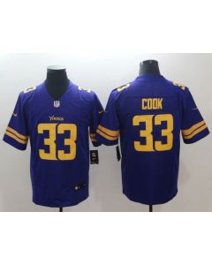 Men's Minnesota Vikings #33 Dalvin Cook Purple Color Rush Limited NFL Stitched Jersey