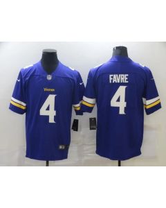 Men's Minnesota Vikings #4 Brett Favre Purple Vapor Untouchable Limited Stitched Jersey