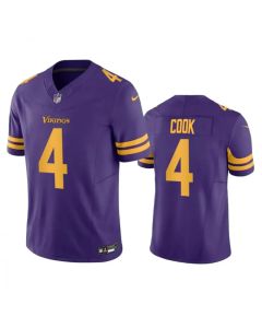 Men's Minnesota Vikings #4 Dalvin Cook Purple 2023 F.U.S.E. Color Rush Stitched Jersey