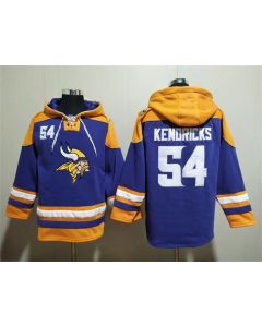 Men's Minnesota Vikings #54 Eric Kendricks Purple/Yellow Ageless Must-Have Lace-Up Pullover Hoodie