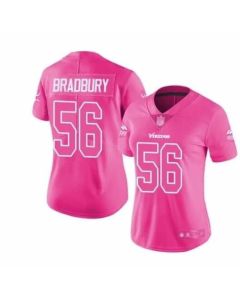 Men's Minnesota Vikings #56 Garrett Bradbury Pink Vapor Untouchable Limited Stitched Jersey