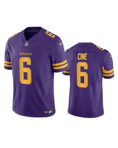 Men's Minnesota Vikings #6 Lewis Cine Purple 2023 F.U.S.E. Color Rush Stitched Jersey