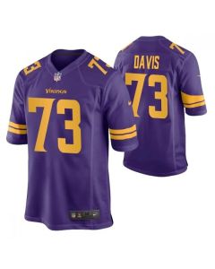 Men's Minnesota Vikings #73 Jesse Davis Purple Color Rush Stitched Jersey