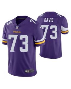 Men's Minnesota Vikings #73 Jesse Davis Purple Vapor Untouchable Stitched Jersey