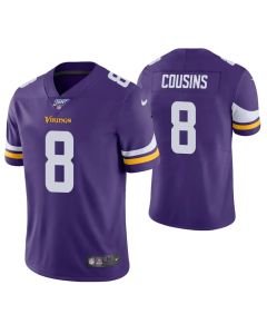 Men's Minnesota Vikings #8 Kirk Cousins Purple 2019 100th Season Vapor Untouchable Limited Stitched NFL Jersey