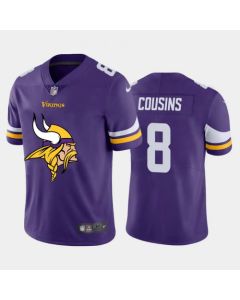 Men's Minnesota Vikings #8 Kirk Cousins Purple 2020 Team Big Logo Limited Stitched Jersey