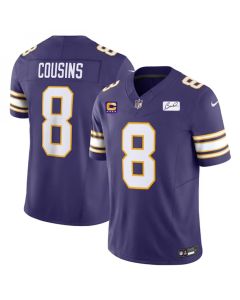 Men's Minnesota Vikings #8 Kirk Cousins Purple 2023 F.U.S.E. Bud Grant patch With 4-Star C Patch Vapor Untouchable Limited Stitched Jersey