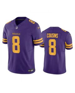Men's Minnesota Vikings #8 Kirk Cousins Purple 2023 F.U.S.E. Color Rush Stitched Jersey