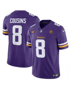 Men's Minnesota Vikings #8 Kirk Cousins Purple 2023 F.U.S.E. With 4-star C Patch And John Madden Patch Vapor Limited Stitched Football Jersey