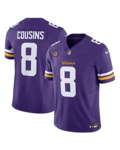 Men's Minnesota Vikings #8 Kirk Cousins Purple 2023 F.U.S.E. With 4-Star C Patch Vapor Untouchable Limited Stitched Jersey