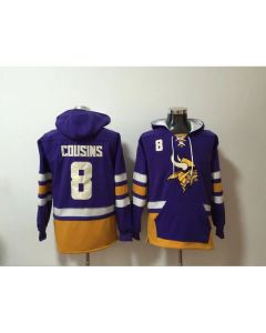 Men's Minnesota Vikings #8 Kirk Cousins Purple All Stitched NFL Hoodie Sweatshirt