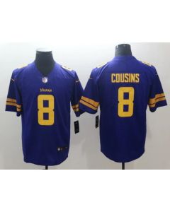 Men's Minnesota Vikings #8 Kirk Cousins Purple Limited Color Rush Stitched NFL Jersey